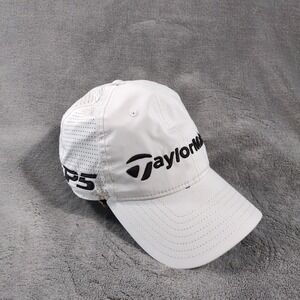 TaylorMade P5 Stealth Golf Cap White Black Logo Perforated Breathable One Size